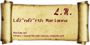 Lénárth Marianna névjegykártya